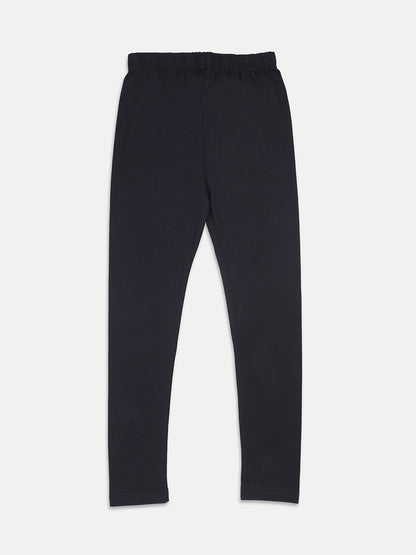 Nins Moda Full Length Solid Leggings - Navy Blue
