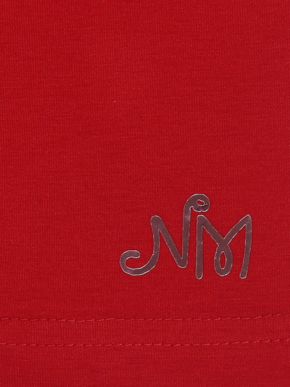 Nins Moda Full Length Solid Leggings - Red
