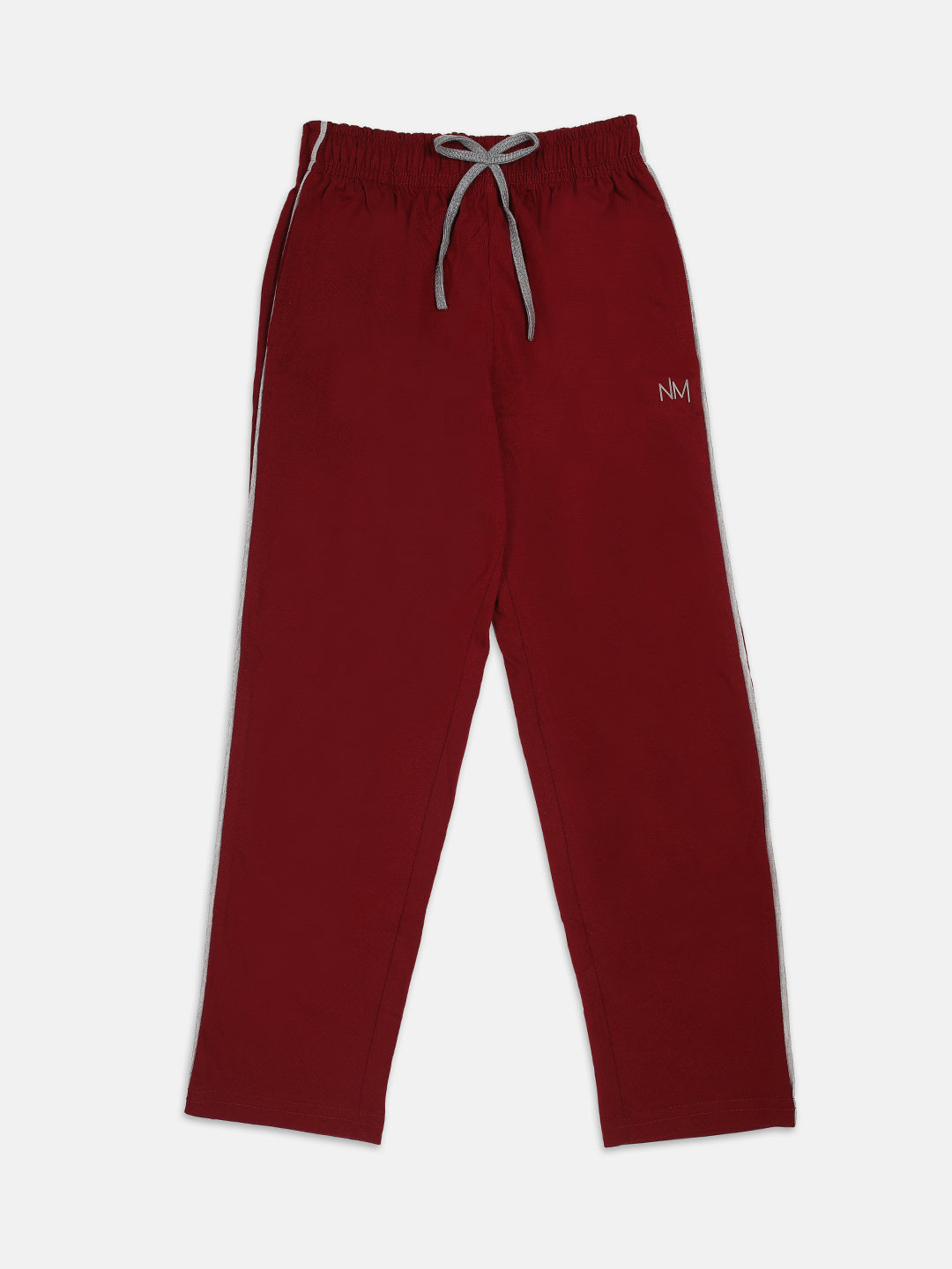 Nins Moda Full Length Side Tape Detailing Track Pants - Maroon