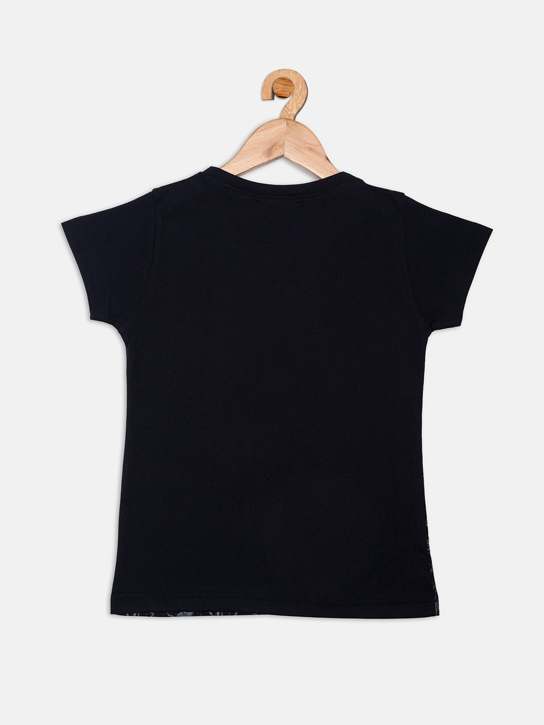 Nins Moda Half Sleeves Just Chic Printed Top - Navy Blue